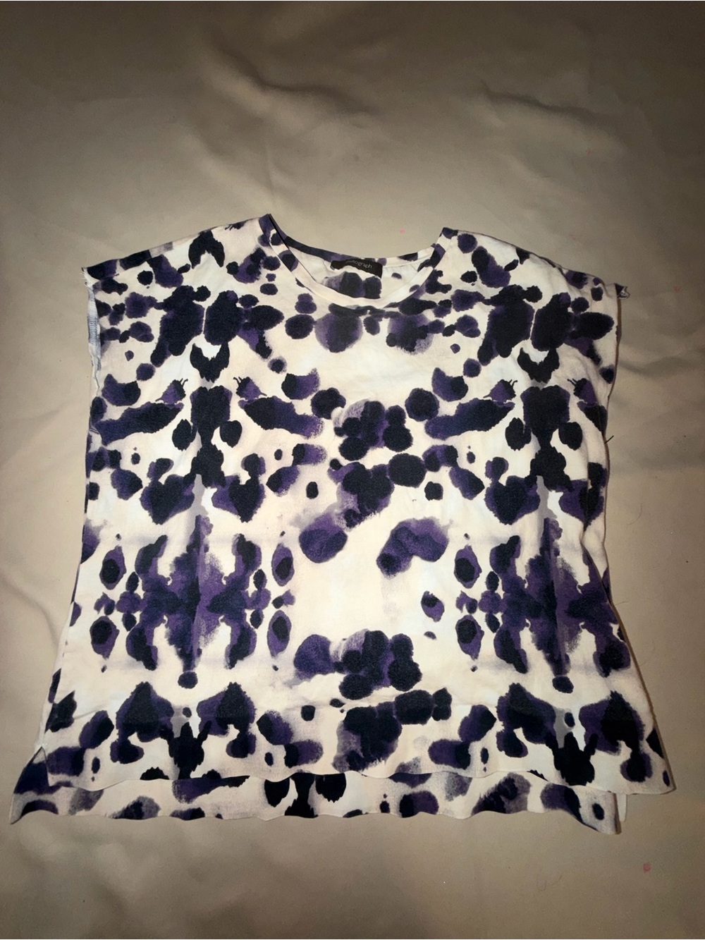 Autograph Purple and White Tie-Dye Tank Top